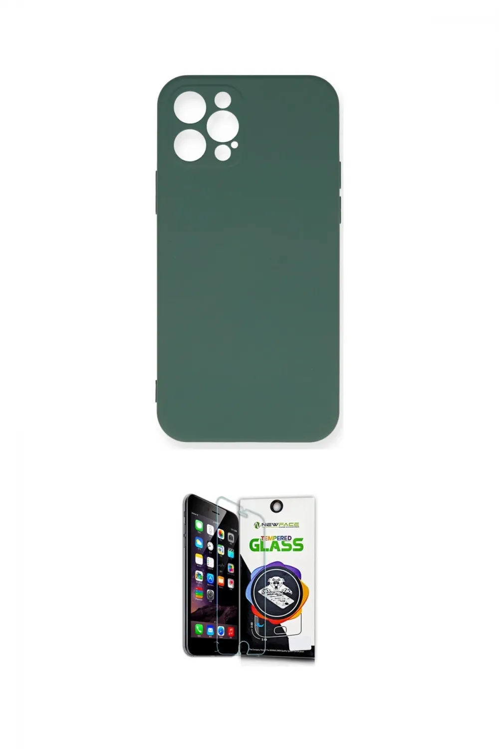 ieg™ iPhone 12 Pro Max Kılıf Ahenk Serisi - Şeffaf Temperli Cam Ekran Koruyucu