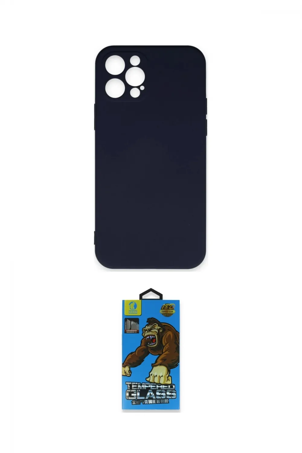 ieg™ iPhone 12 Pro Max Kılıf Ahenk Serisi - Siyah 18D Cam Ekran Koruyucu