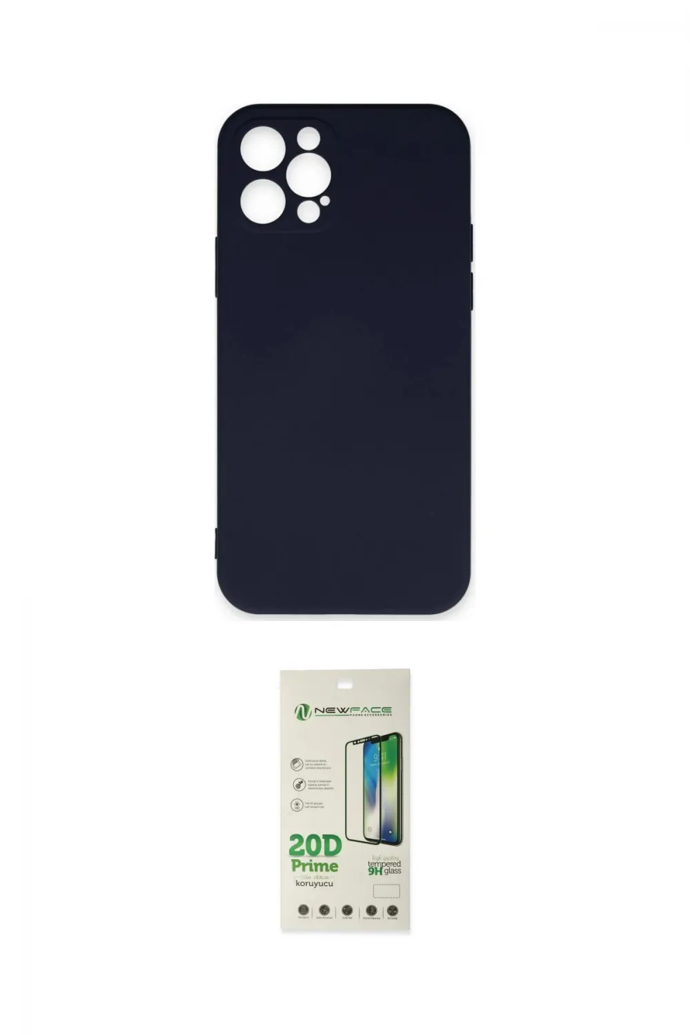 ieg™ iPhone 12 Pro Max Kılıf Ahenk Serisi - Siyah 20D Premium Cam Ekran Koruyucu