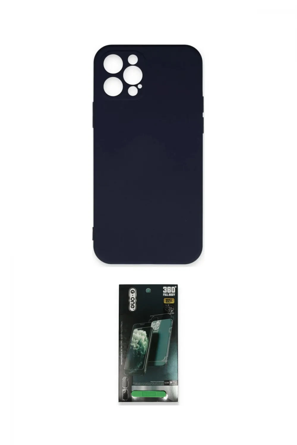 ieg™ iPhone 12 Pro Max Kılıf Ahenk Serisi - Siyah 360 Mat Full Body Arka Koruyucu