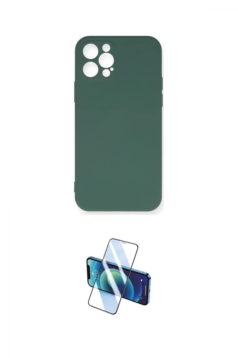 ieg™ iPhone 12 Pro Max Kılıf Ahenk Serisi - Siyah 3D Antistatik Seramik Nano Ekran Koruyucu