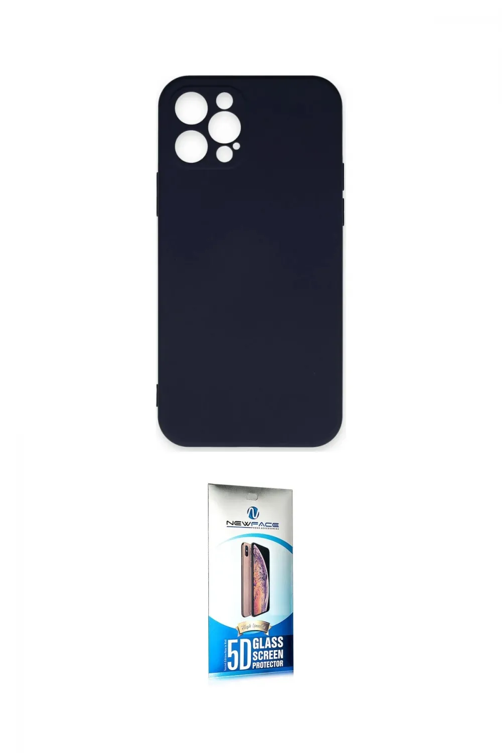 ieg™ iPhone 12 Pro Max Kılıf Ahenk Serisi - Siyah 5D Eko Cam Ekran Koruyucu