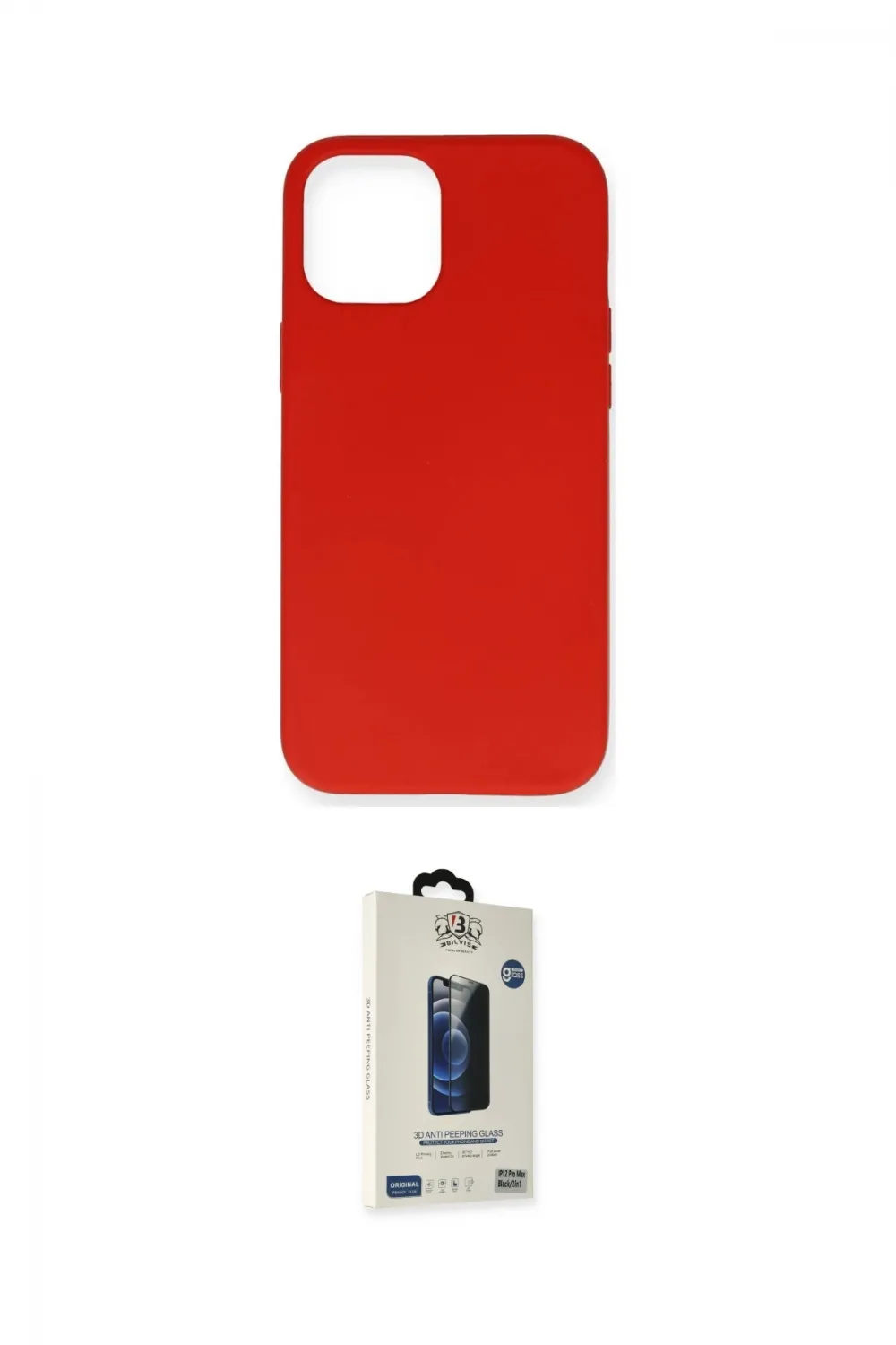 ieg™ iPhone 12 Pro Max Kılıf Ahenk Serisi - Siyah Bilvis Hayalet Cam Ekran Koruyucu