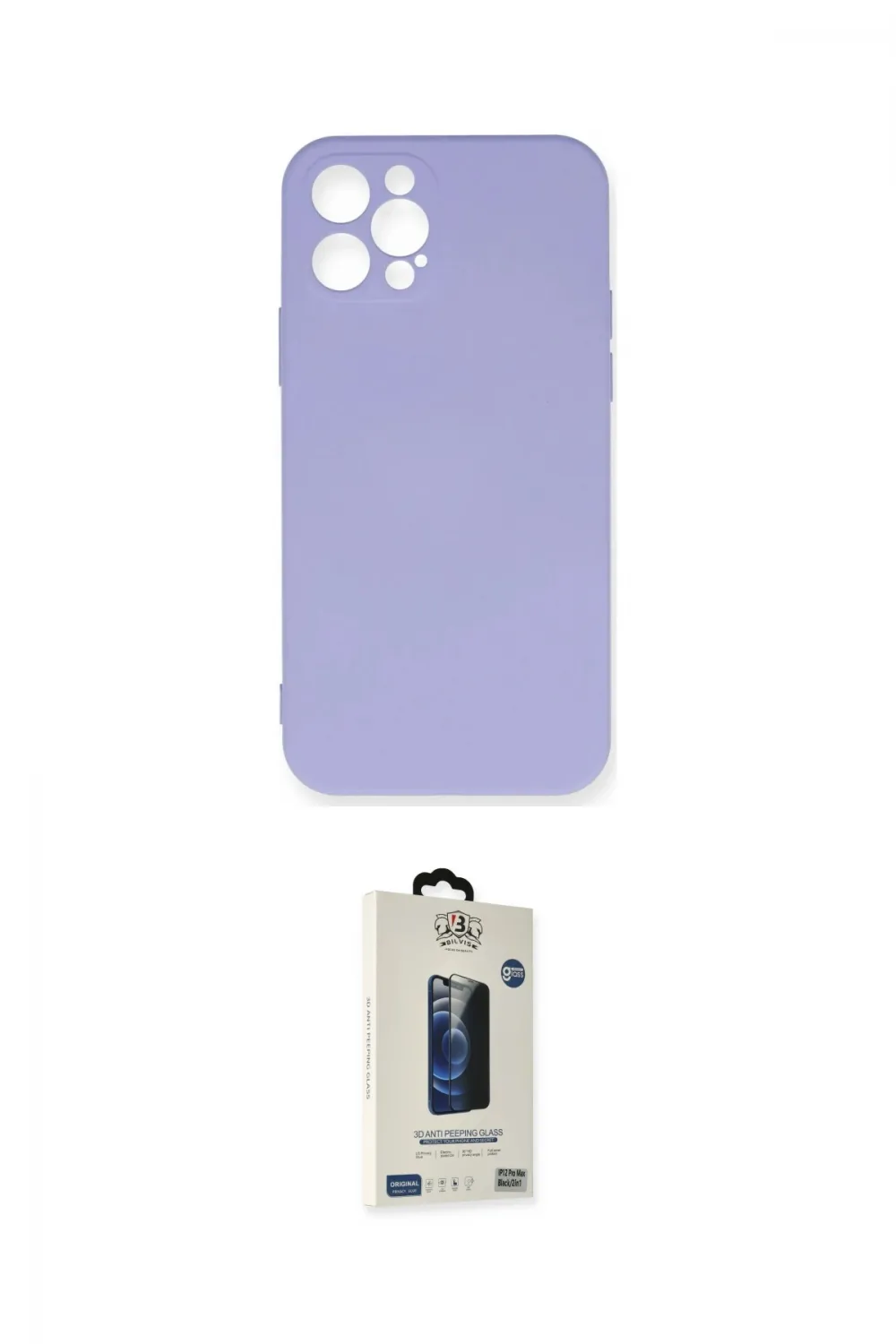 ieg™ iPhone 12 Pro Max Kılıf Ahenk Serisi - Siyah Bilvis Hayalet Cam Ekran Koruyucu