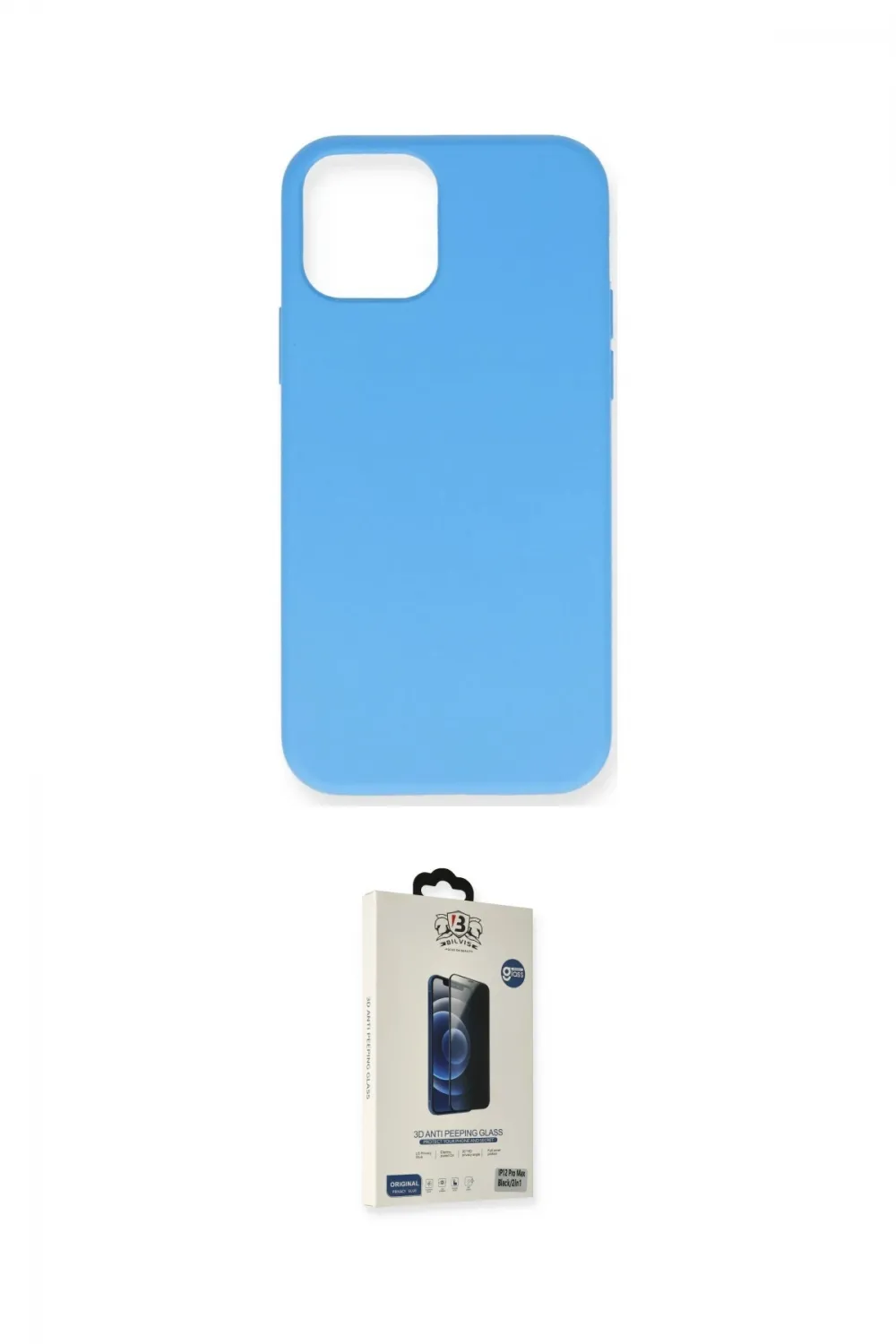 ieg™ iPhone 12 Pro Max Kılıf Ahenk Serisi - Siyah Bilvis Hayalet Cam Ekran Koruyucu
