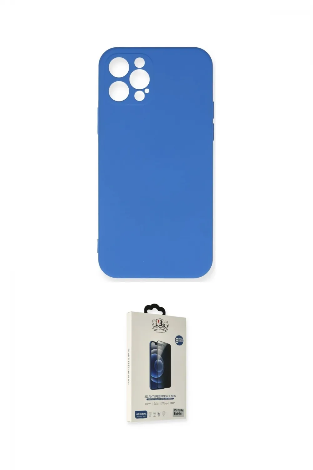 ieg™ iPhone 12 Pro Max Kılıf Ahenk Serisi - Siyah Bilvis Hayalet Cam Ekran Koruyucu