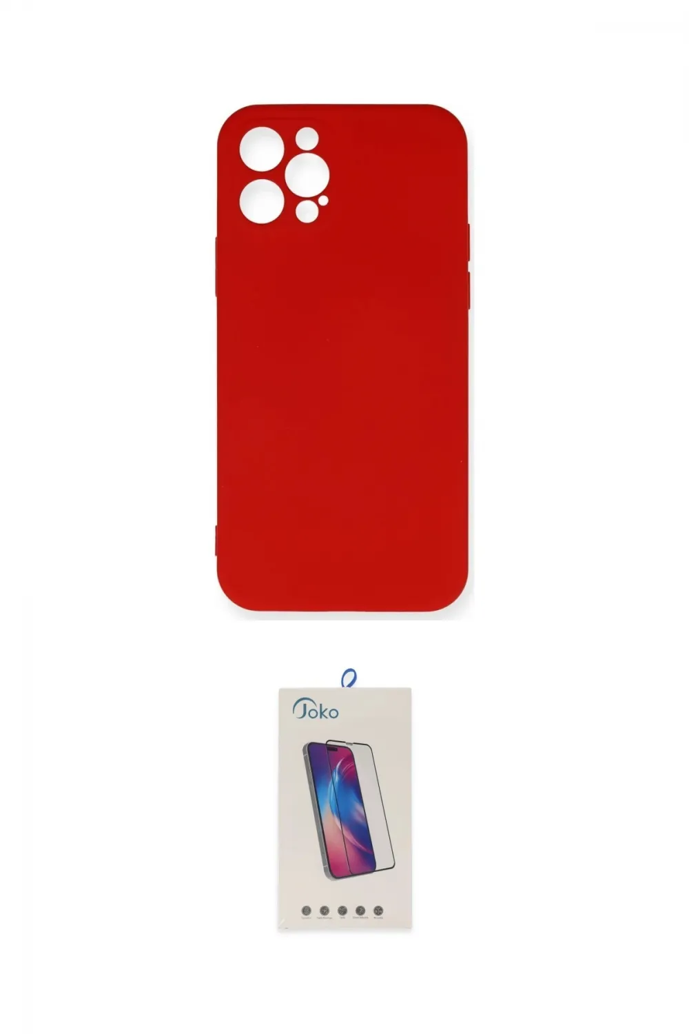 ieg™ iPhone 12 Pro Max Kılıf Ahenk Serisi - Siyah Joko 5D Cam