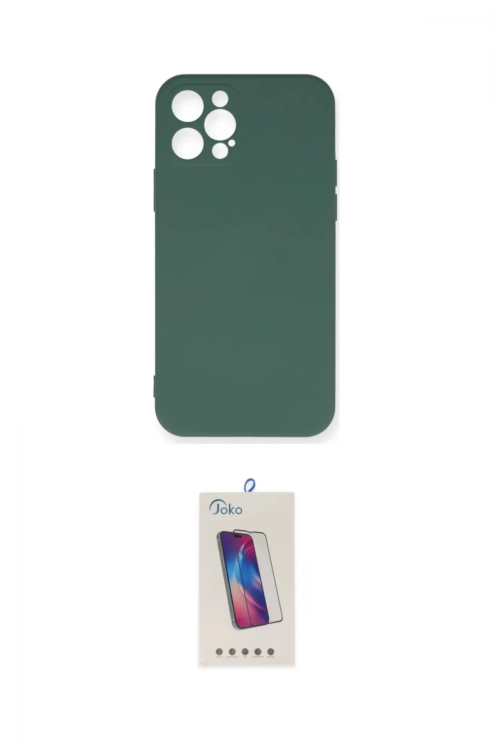 ieg™ iPhone 12 Pro Max Kılıf Ahenk Serisi - Siyah Joko 5D Cam