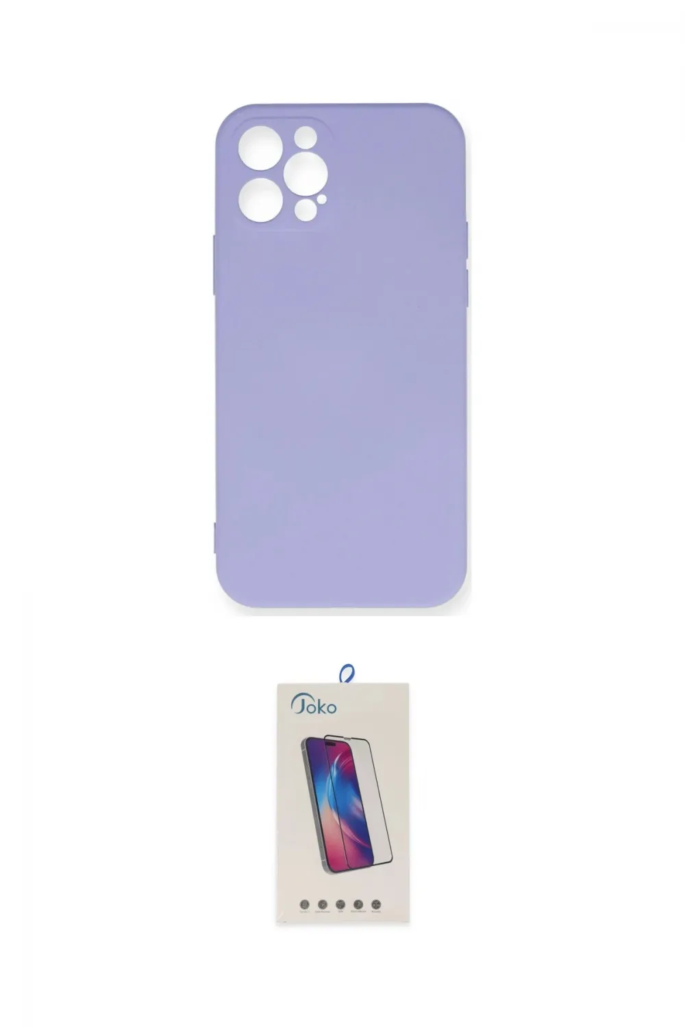 ieg™ iPhone 12 Pro Max Kılıf Ahenk Serisi - Siyah Joko 5D Cam