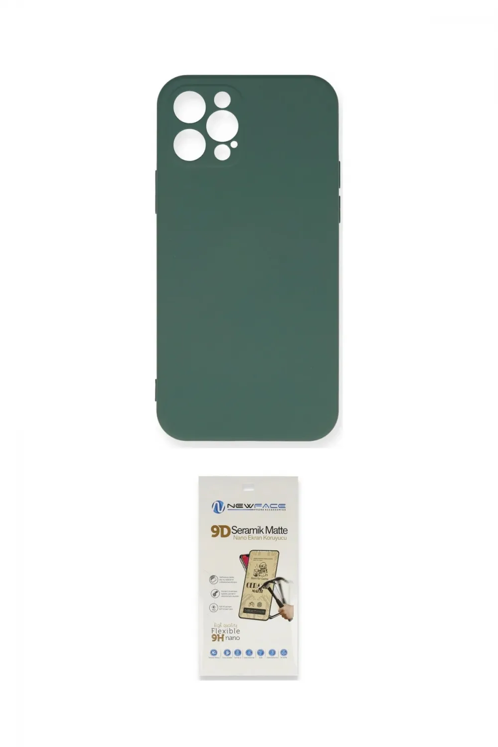 ieg™ iPhone 12 Pro Max Kılıf Ahenk Serisi - Siyah Mat Seramik Nano Ekran Koruyucu