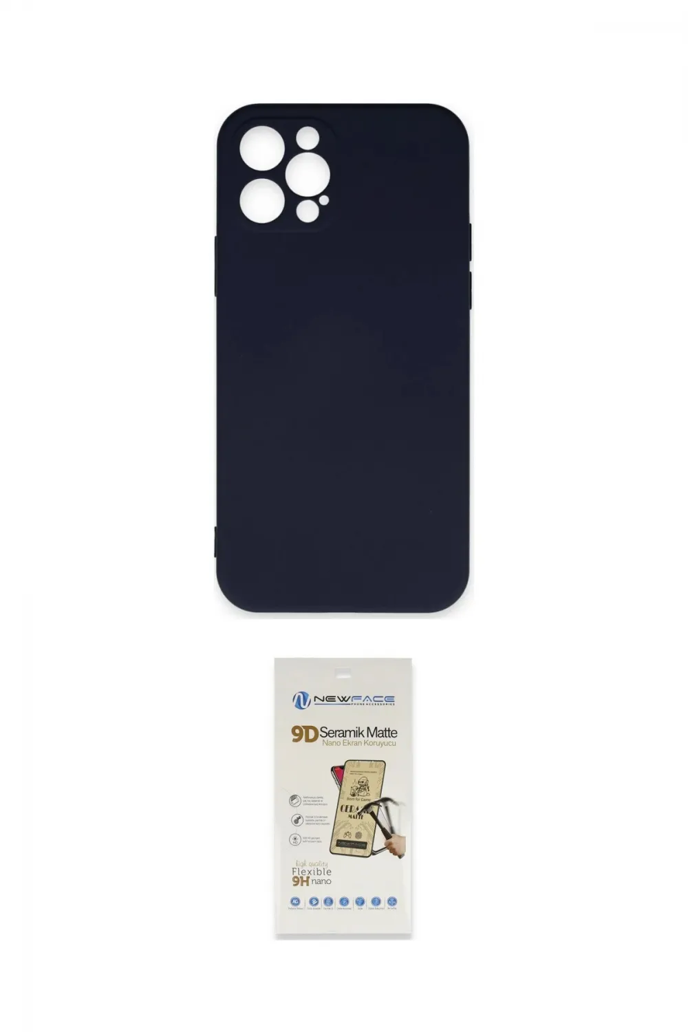 ieg™ iPhone 12 Pro Max Kılıf Ahenk Serisi - Siyah Mat Seramik Nano Ekran Koruyucu