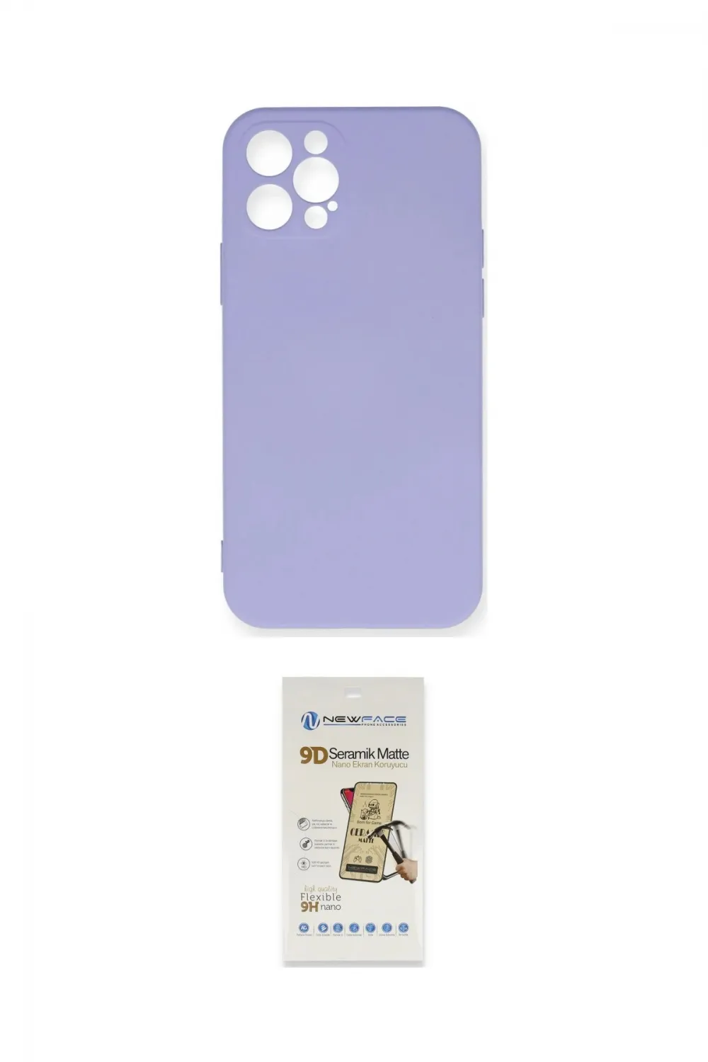 ieg™ iPhone 12 Pro Max Kılıf Ahenk Serisi - Siyah Mat Seramik Nano Ekran Koruyucu