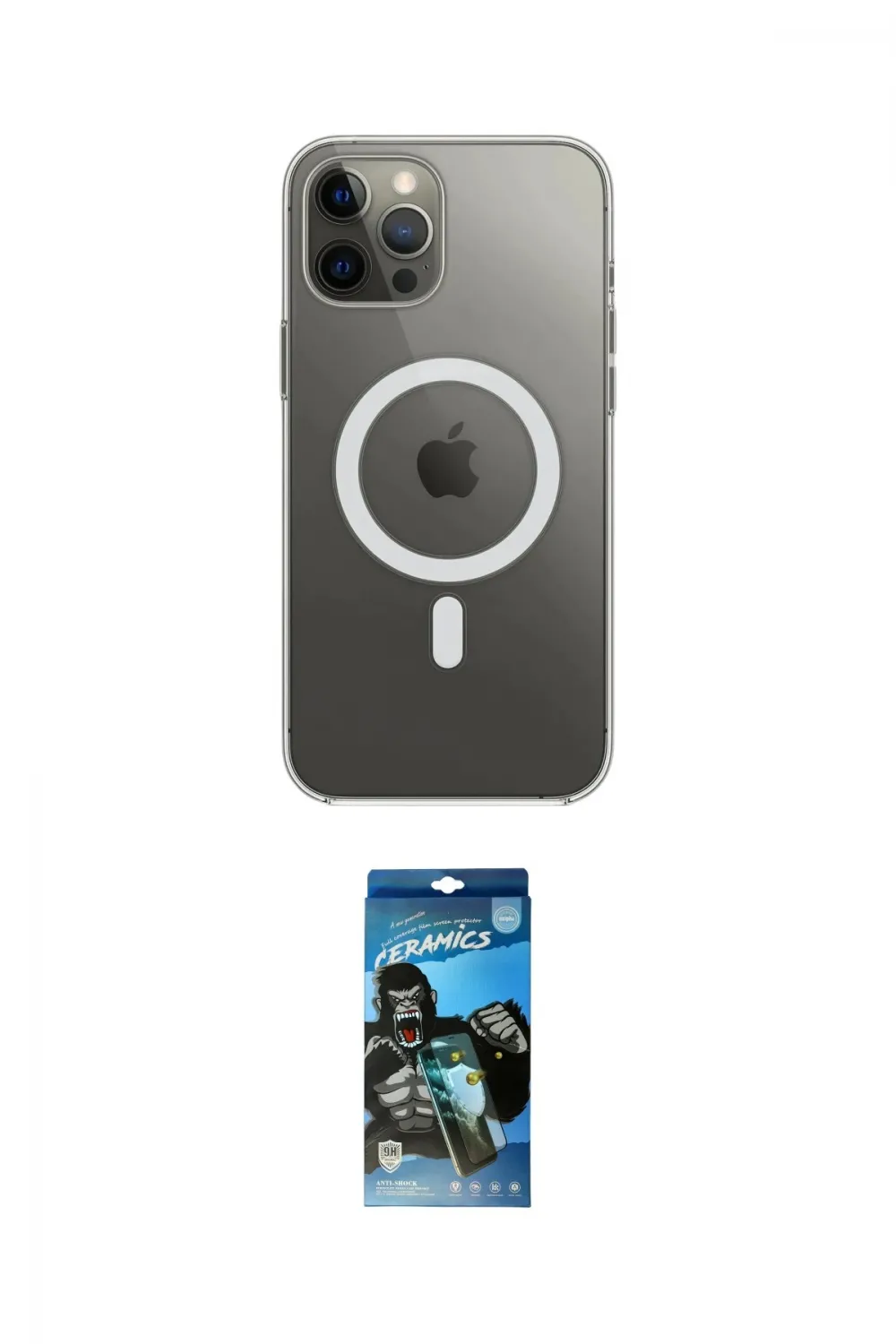 ieg™ iPhone 12 Pro Max Kılıf Ahenk Yansıma Prime - Siyah 34D Izgaralı Cam