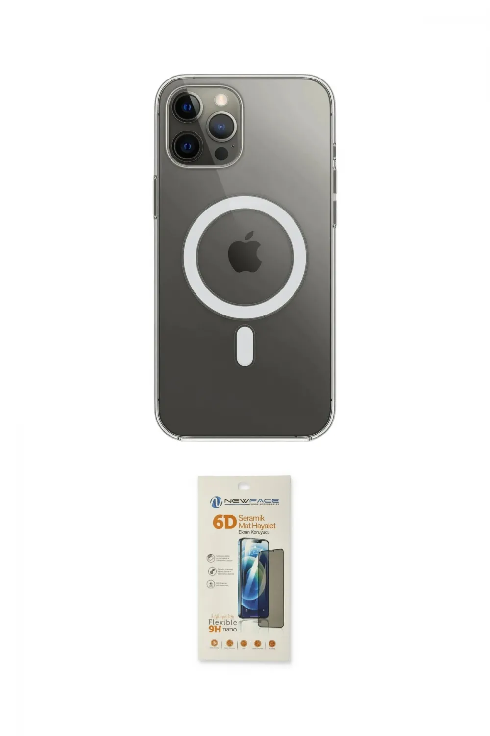 ieg™ iPhone 12 Pro Max Kılıf Ahenk Yansıma Prime - Siyah 6D Mat Seramik Hayalet Nano Ekran Koruyucu