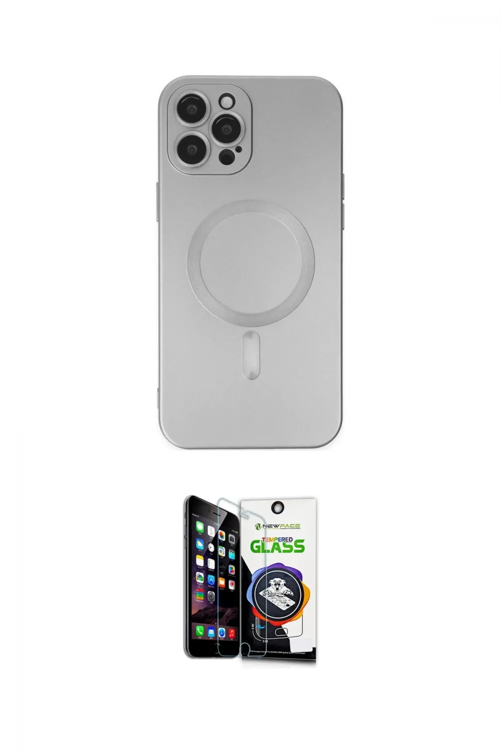 ieg™ iPhone 12 Pro Max Kılıf Akış Minimal Özel Seri - Şeffaf Temperli Cam Ekran Koruyucu