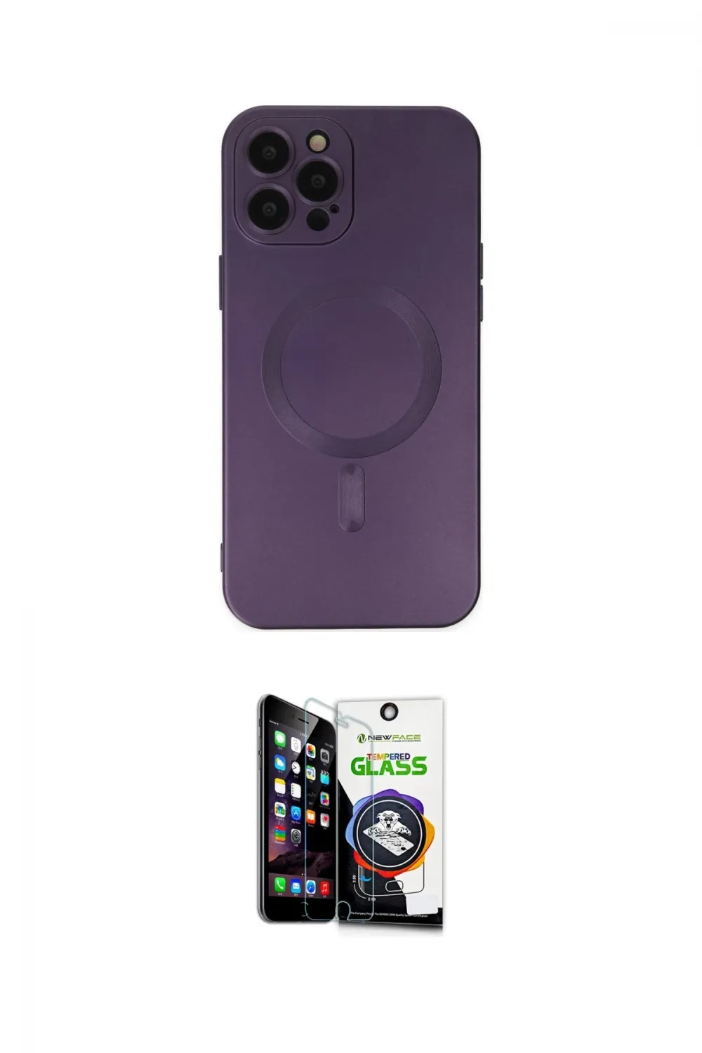 ieg™ iPhone 12 Pro Max Kılıf Akış Minimal Özel Seri - Şeffaf Temperli Cam Ekran Koruyucu