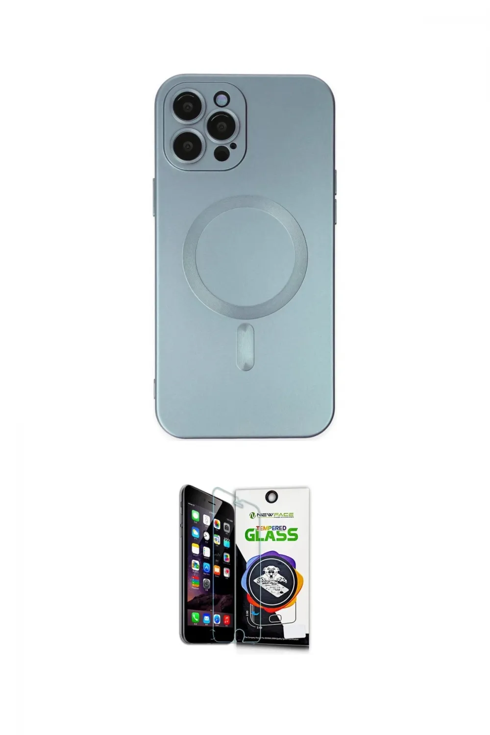 ieg™ iPhone 12 Pro Max Kılıf Akış Minimal Özel Seri - Şeffaf Temperli Cam Ekran Koruyucu