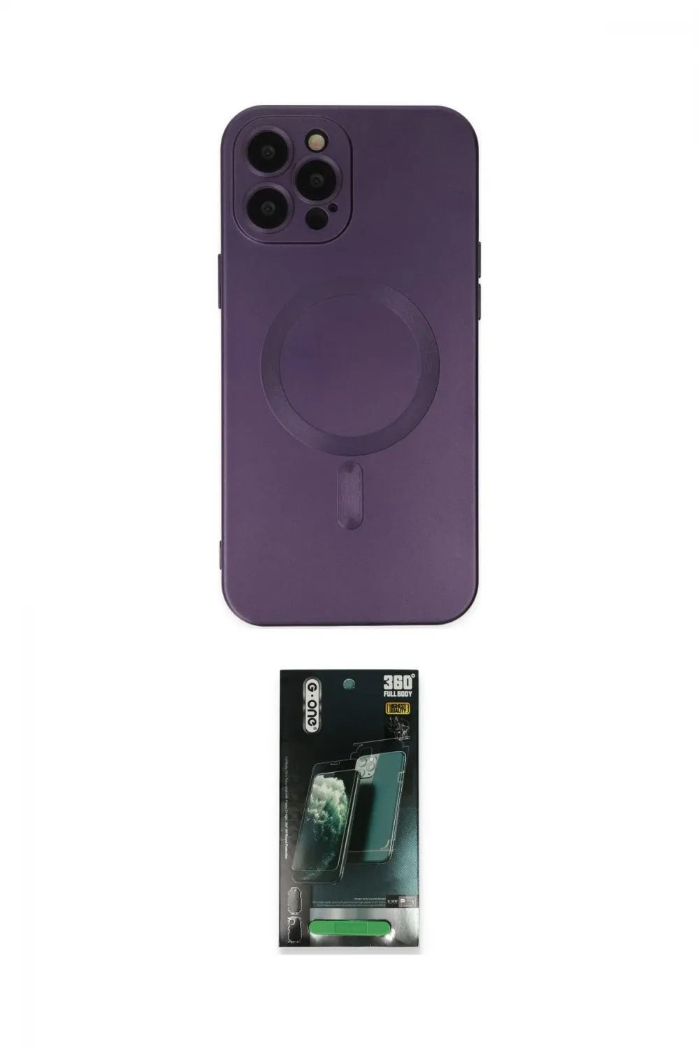 ieg™ iPhone 12 Pro Max Kılıf Akış Minimal Özel Seri - Siyah 360 Mat Full Body Arka Koruyucu