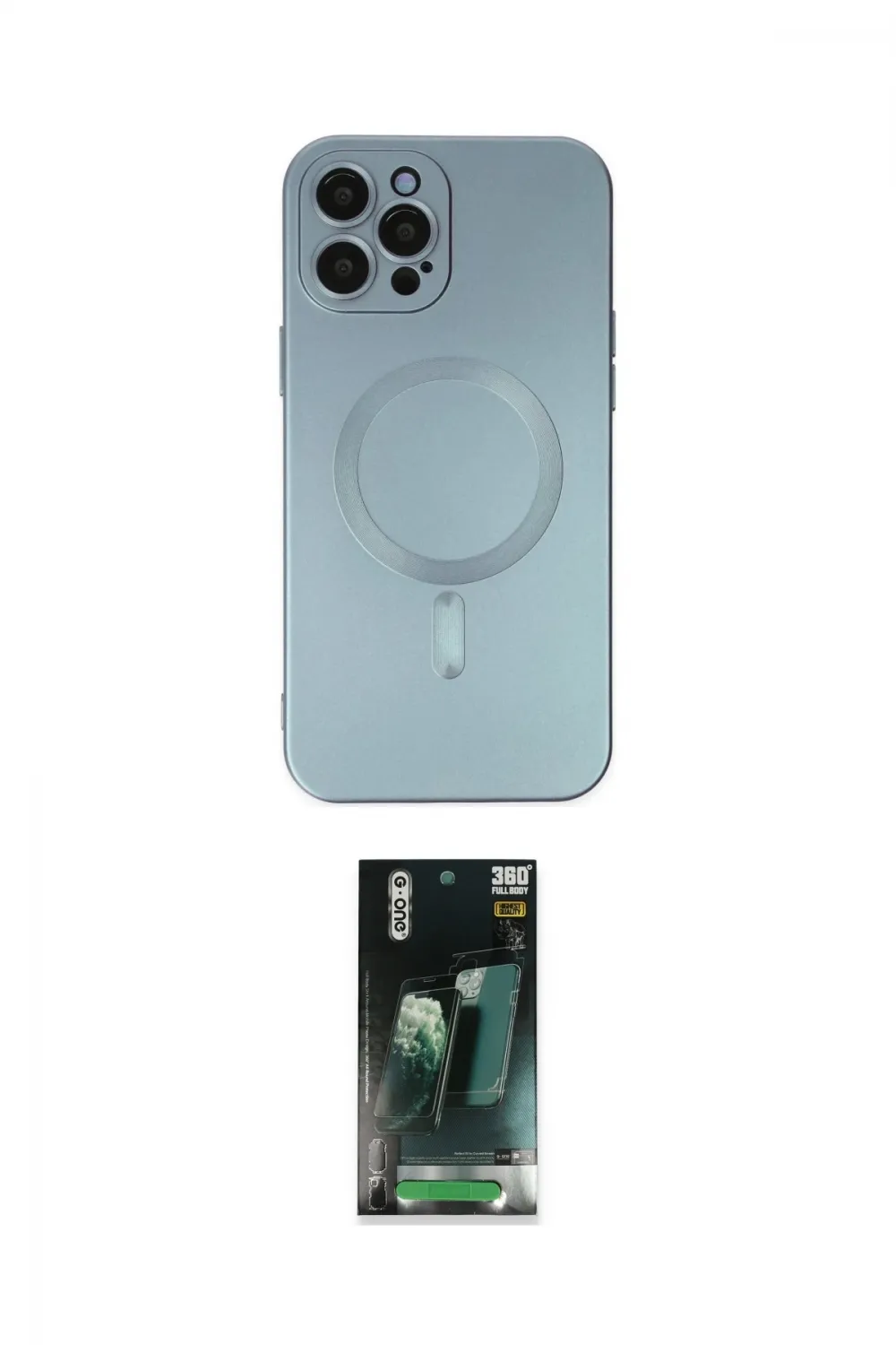 ieg™ iPhone 12 Pro Max Kılıf Akış Minimal Özel Seri - Siyah 360 Mat Full Body Arka Koruyucu