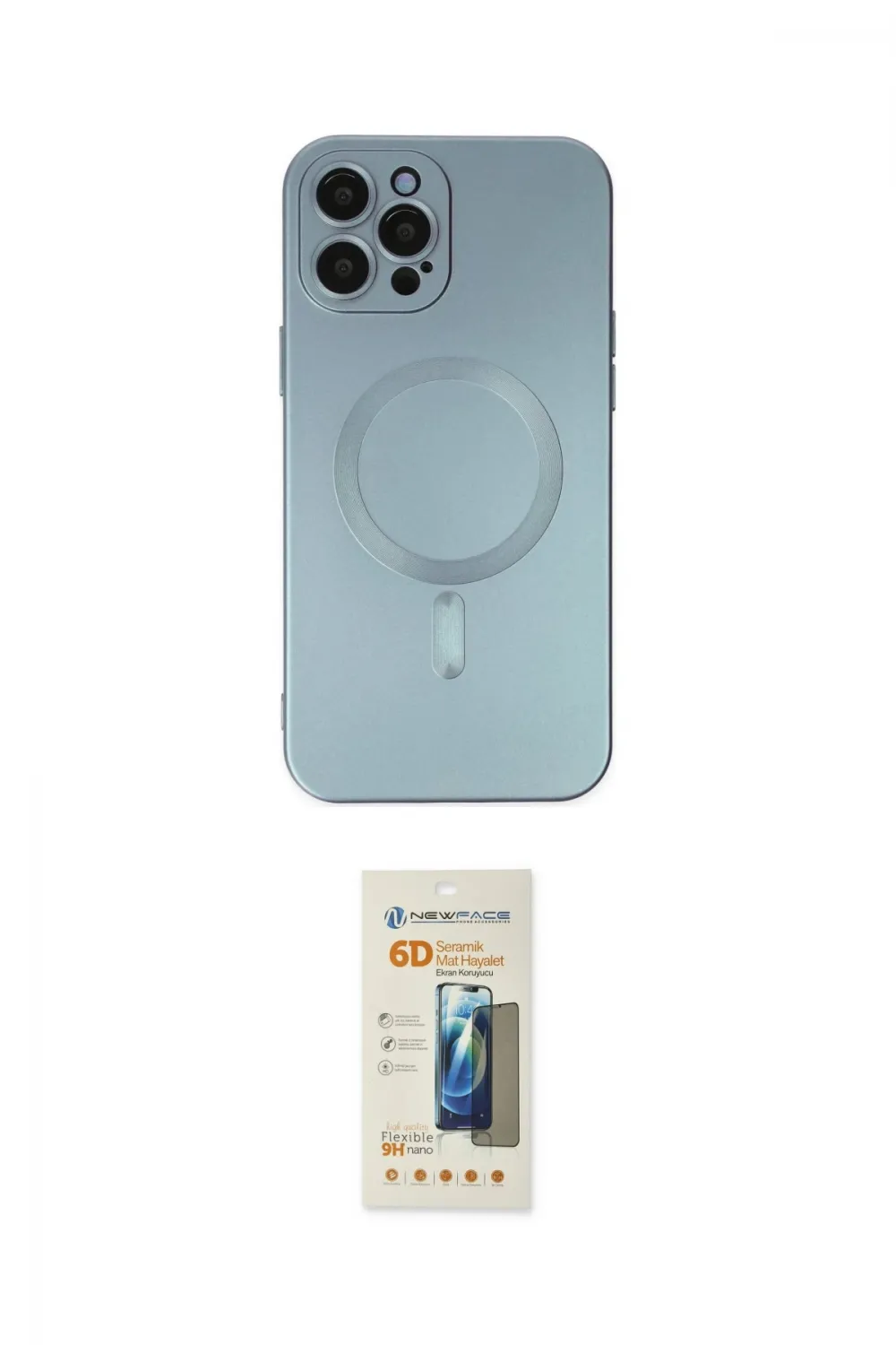 ieg™ iPhone 12 Pro Max Kılıf Akış Minimal Özel Seri - Siyah 6D Mat Seramik Hayalet Nano Ekran Koruyucu