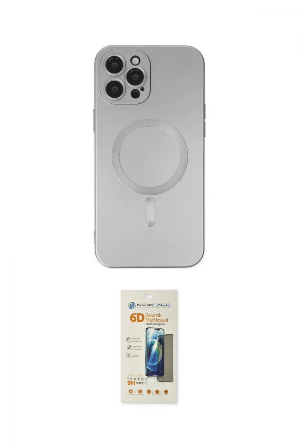 ieg™ iPhone 12 Pro Max Kılıf Akış Minimal Özel Seri - Siyah 6D Mat Seramik Hayalet Nano Ekran Koruyucu