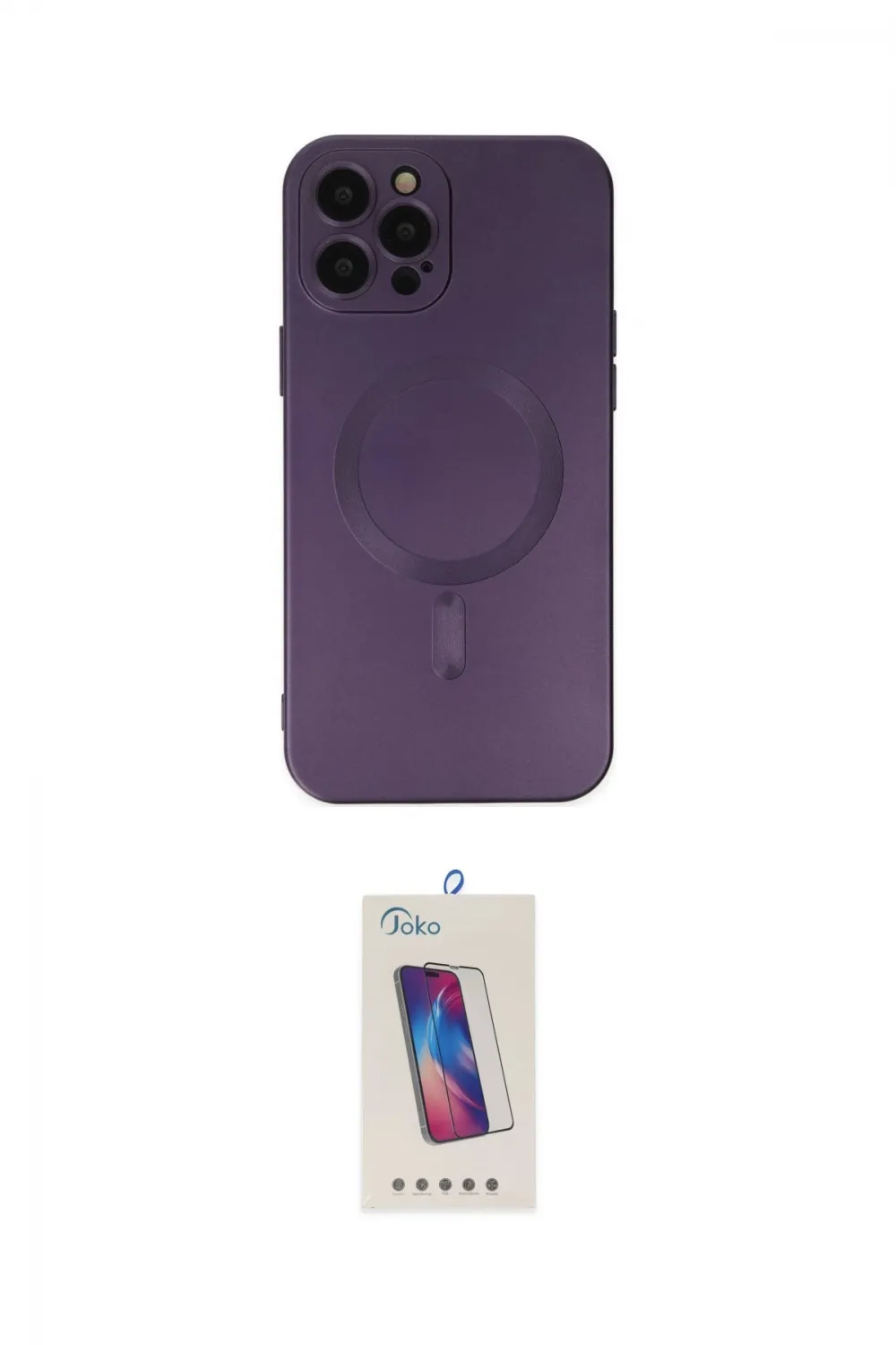 ieg™ iPhone 12 Pro Max Kılıf Akış Minimal Özel Seri - Siyah Joko 5D Cam