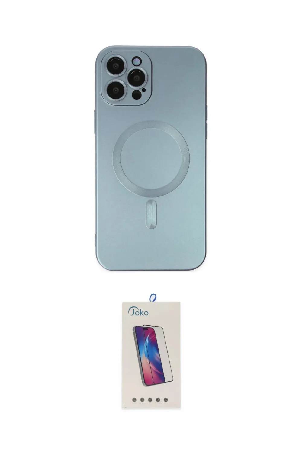ieg™ iPhone 12 Pro Max Kılıf Akış Minimal Özel Seri - Siyah Joko 5D Cam