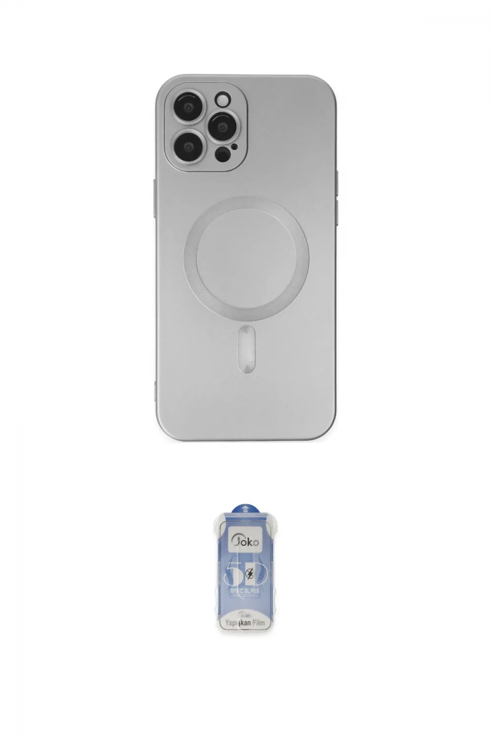 ieg™ iPhone 12 Pro Max Kılıf Akış Minimal Özel Seri - Siyah Joko Magic 5D Cam