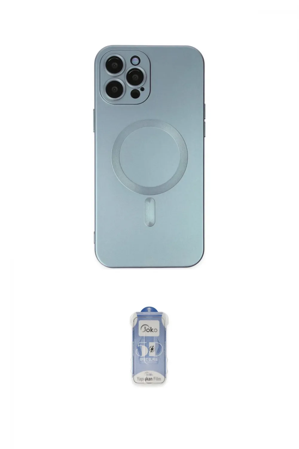 ieg™ iPhone 12 Pro Max Kılıf Akış Minimal Özel Seri - Siyah Joko Magic 5D Cam