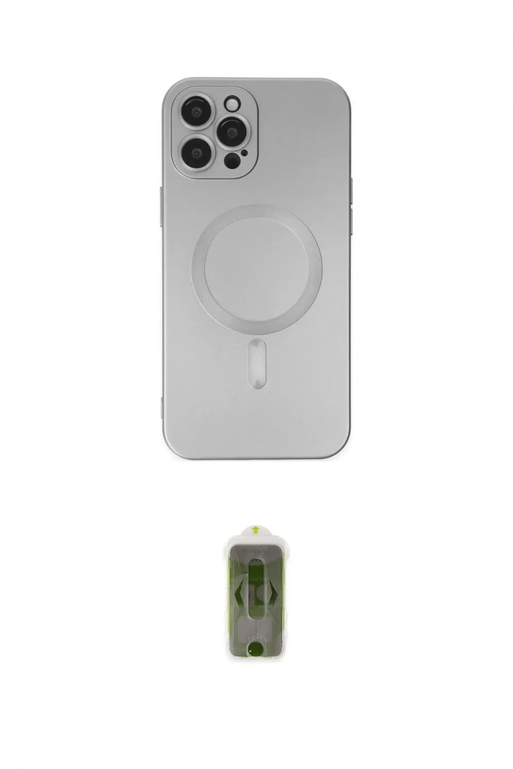 ieg™ iPhone 12 Pro Max Kılıf Akış Minimal Özel Seri - Siyah Joko Magic 5D Hayalet Cam