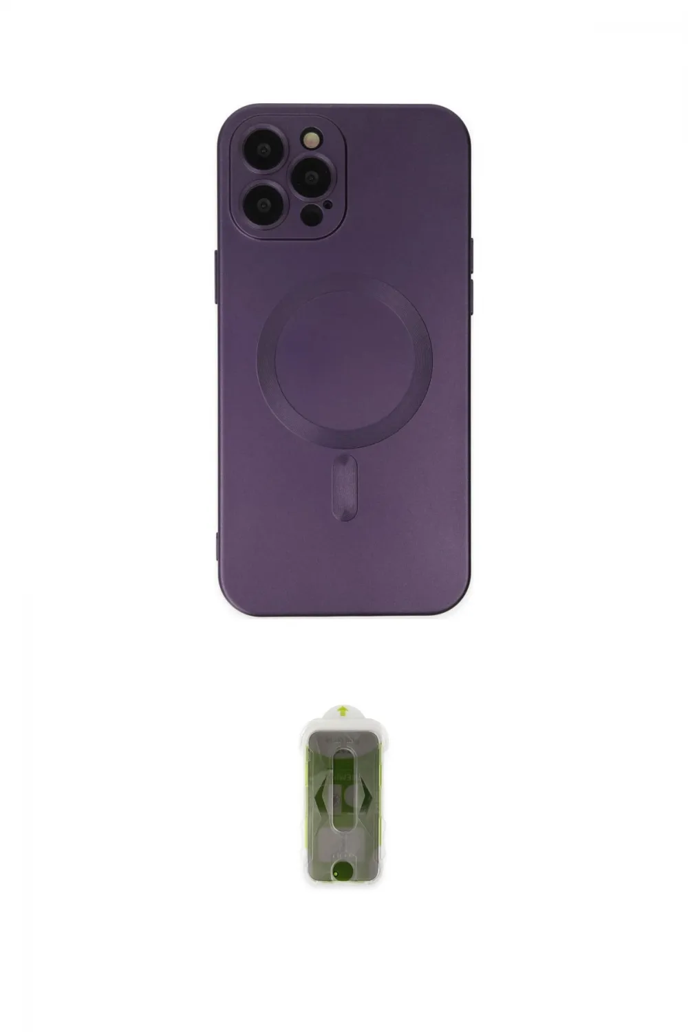 ieg™ iPhone 12 Pro Max Kılıf Akış Minimal Özel Seri - Siyah Joko Magic 5D Hayalet Cam