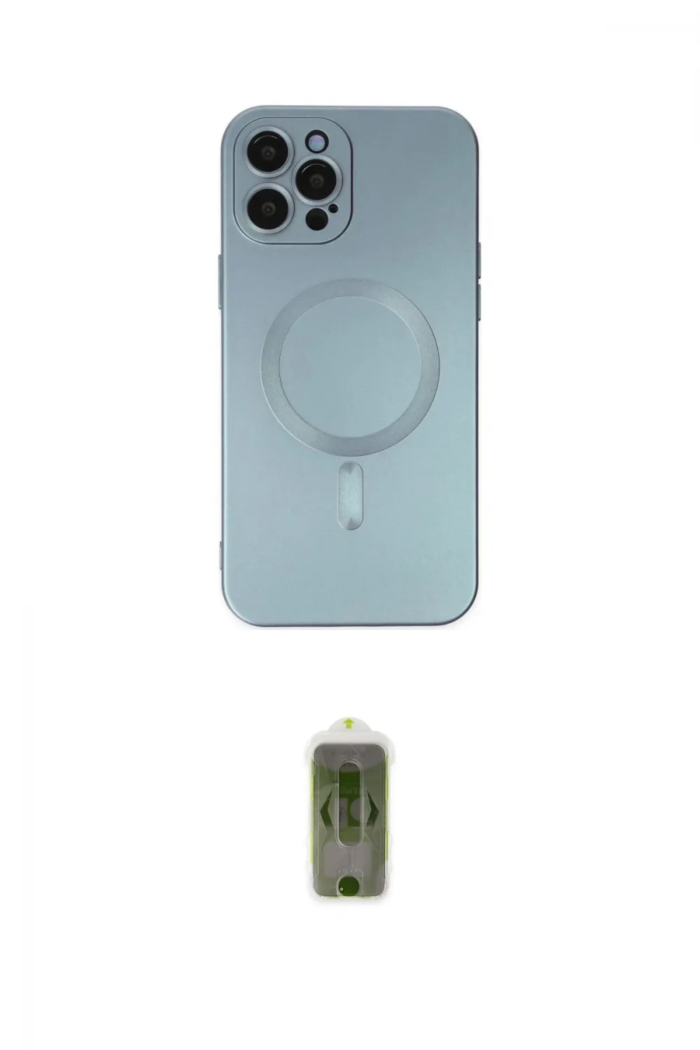 ieg™ iPhone 12 Pro Max Kılıf Akış Minimal Özel Seri - Siyah Joko Magic 5D Hayalet Cam