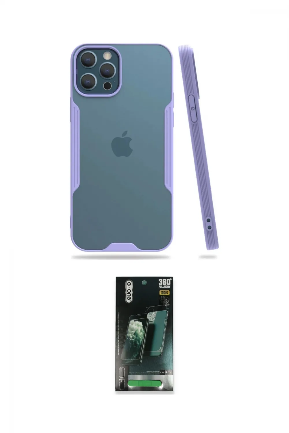 ieg™ iPhone 12 Pro Max Kılıf Atlas Asil Serisi - Şeffaf 360 Full Body Arka Koruyucu