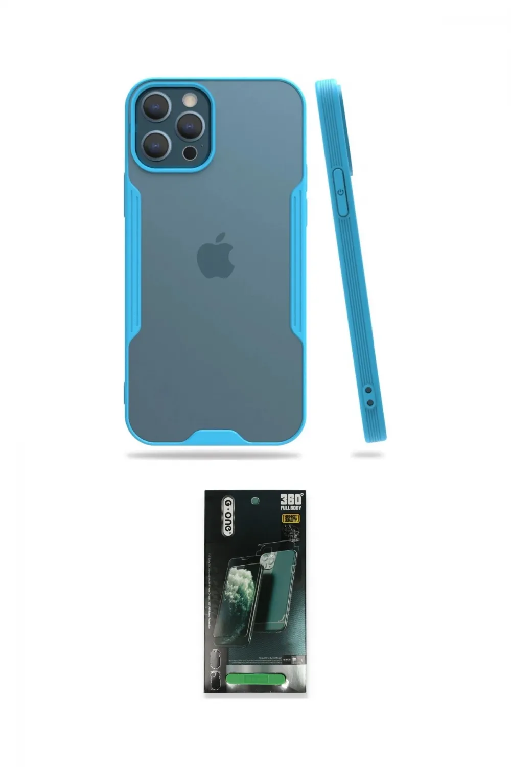 ieg™ iPhone 12 Pro Max Kılıf Atlas Asil Serisi - Şeffaf 360 Full Body Arka Koruyucu