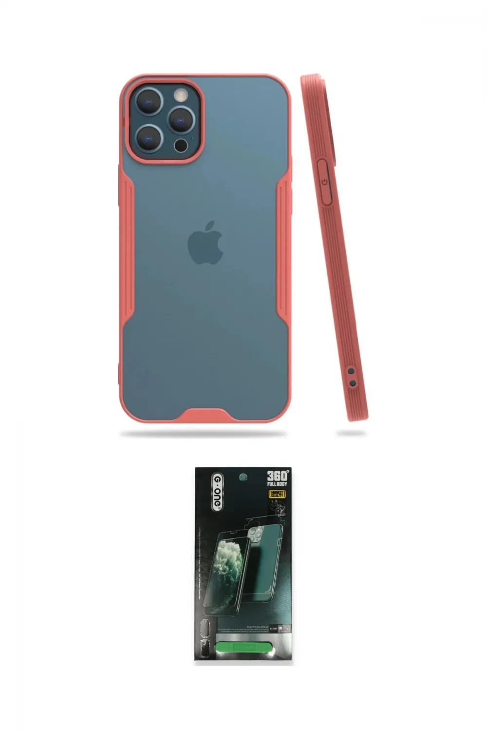 ieg™ iPhone 12 Pro Max Kılıf Atlas Asil Serisi - Şeffaf 360 Full Body Arka Koruyucu