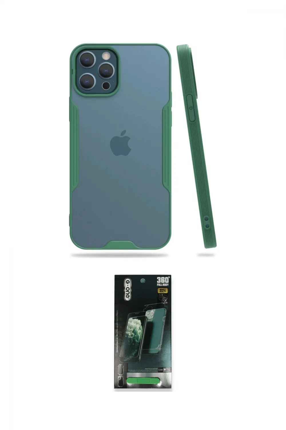 ieg™ iPhone 12 Pro Max Kılıf Atlas Asil Serisi - Şeffaf 360 Full Body Arka Koruyucu