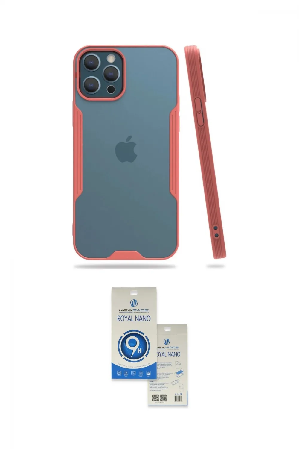 ieg™ iPhone 12 Pro Max Kılıf Atlas Asil Serisi - Şeffaf Royal Nano Ekran Koruyucu