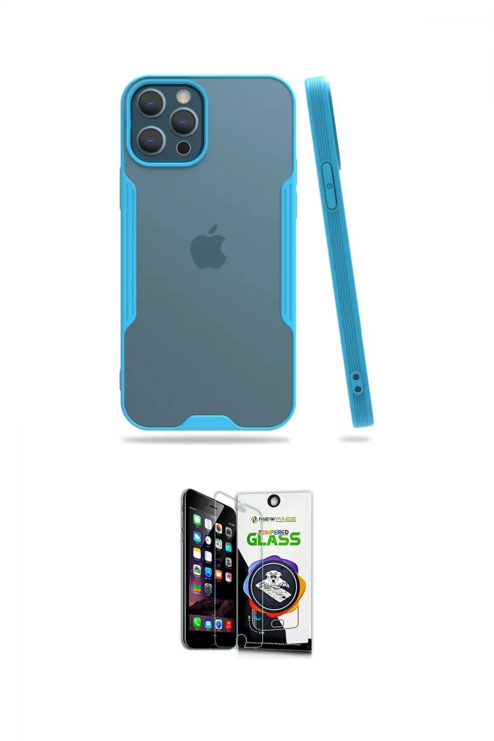 ieg™ iPhone 12 Pro Max Kılıf Atlas Asil Serisi - Şeffaf Temperli Cam Ekran Koruyucu