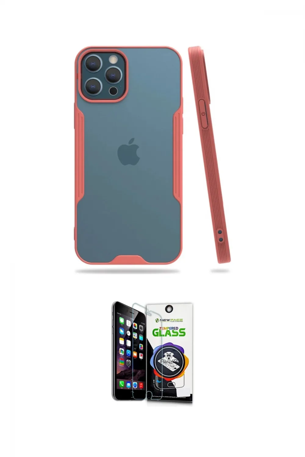 ieg™ iPhone 12 Pro Max Kılıf Atlas Asil Serisi - Şeffaf Temperli Cam Ekran Koruyucu