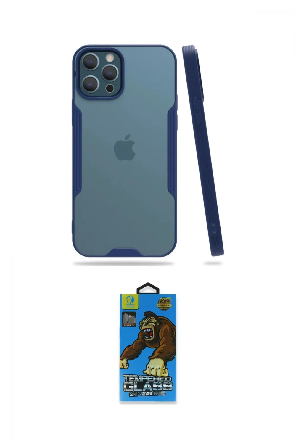 ieg™ iPhone 12 Pro Max Kılıf Atlas Asil Serisi - Siyah 18D Cam Ekran Koruyucu