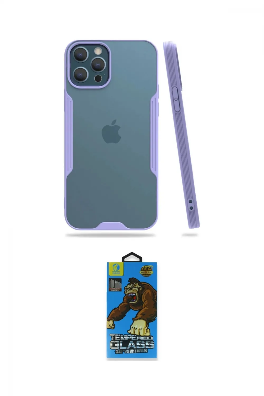 ieg™ iPhone 12 Pro Max Kılıf Atlas Asil Serisi - Siyah 18D Cam Ekran Koruyucu