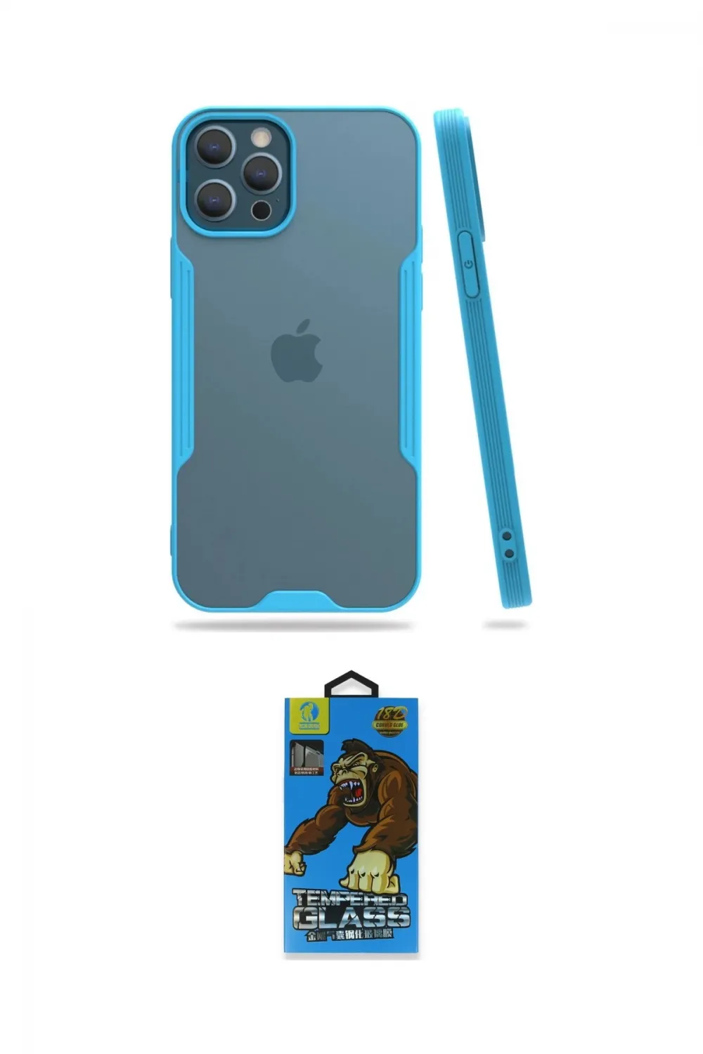 ieg™ iPhone 12 Pro Max Kılıf Atlas Asil Serisi - Siyah 18D Cam Ekran Koruyucu