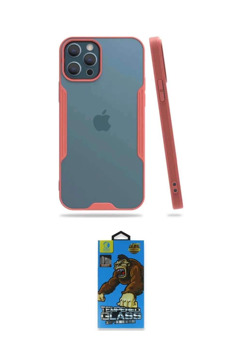 ieg™ iPhone 12 Pro Max Kılıf Atlas Asil Serisi - Siyah 18D Cam Ekran Koruyucu