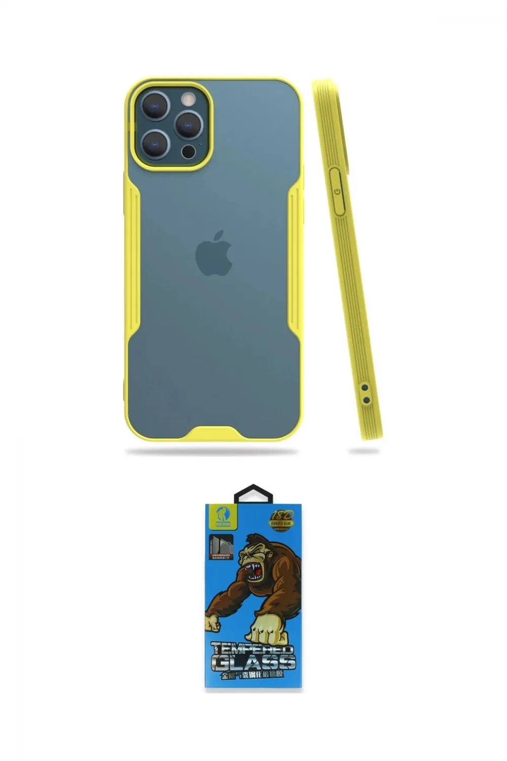 ieg™ iPhone 12 Pro Max Kılıf Atlas Asil Serisi - Siyah 18D Cam Ekran Koruyucu