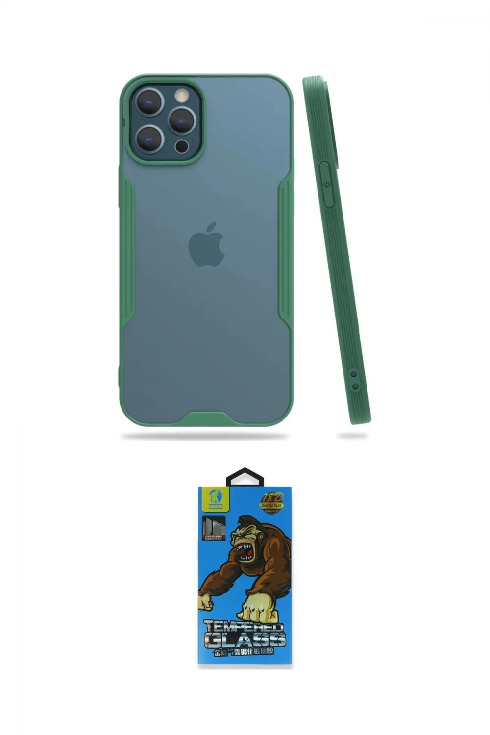 ieg™ iPhone 12 Pro Max Kılıf Atlas Asil Serisi - Siyah 18D Cam Ekran Koruyucu