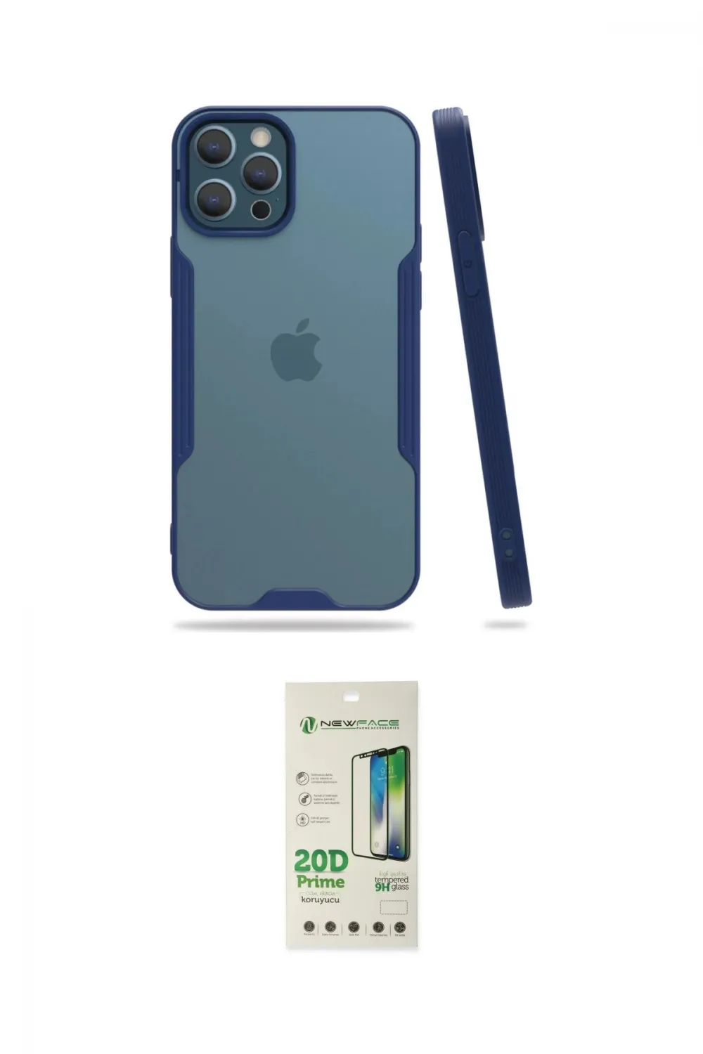ieg™ iPhone 12 Pro Max Kılıf Atlas Asil Serisi - Siyah 20D Premium Cam Ekran Koruyucu