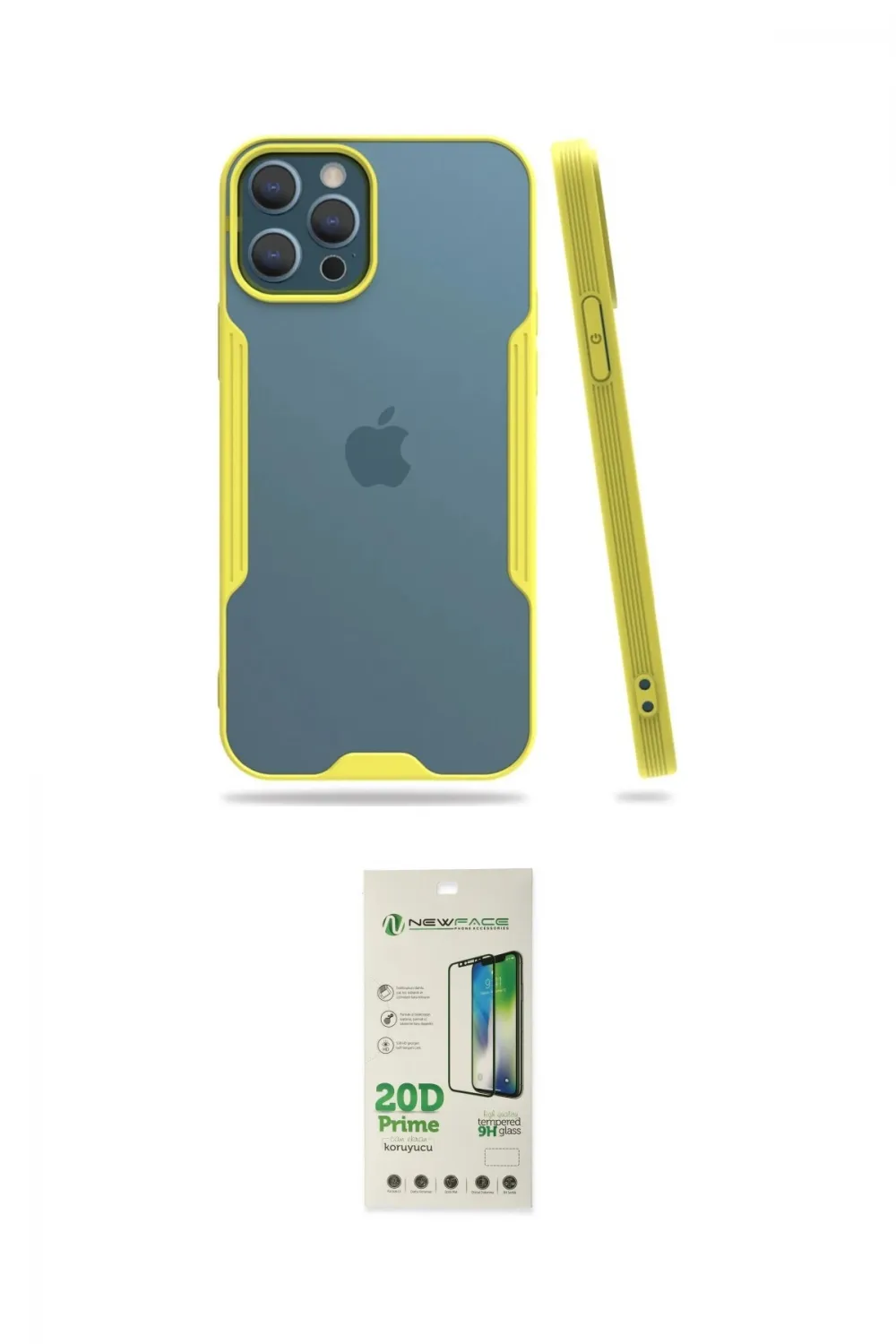 ieg™ iPhone 12 Pro Max Kılıf Atlas Asil Serisi - Siyah 20D Premium Cam Ekran Koruyucu