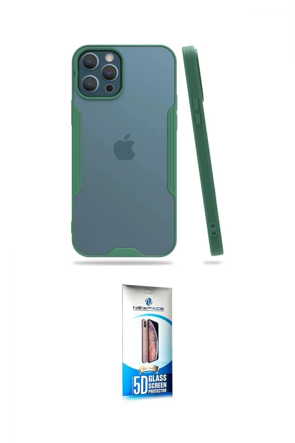 ieg™ iPhone 12 Pro Max Kılıf Atlas Asil Serisi - Siyah 5D Eko Cam Ekran Koruyucu