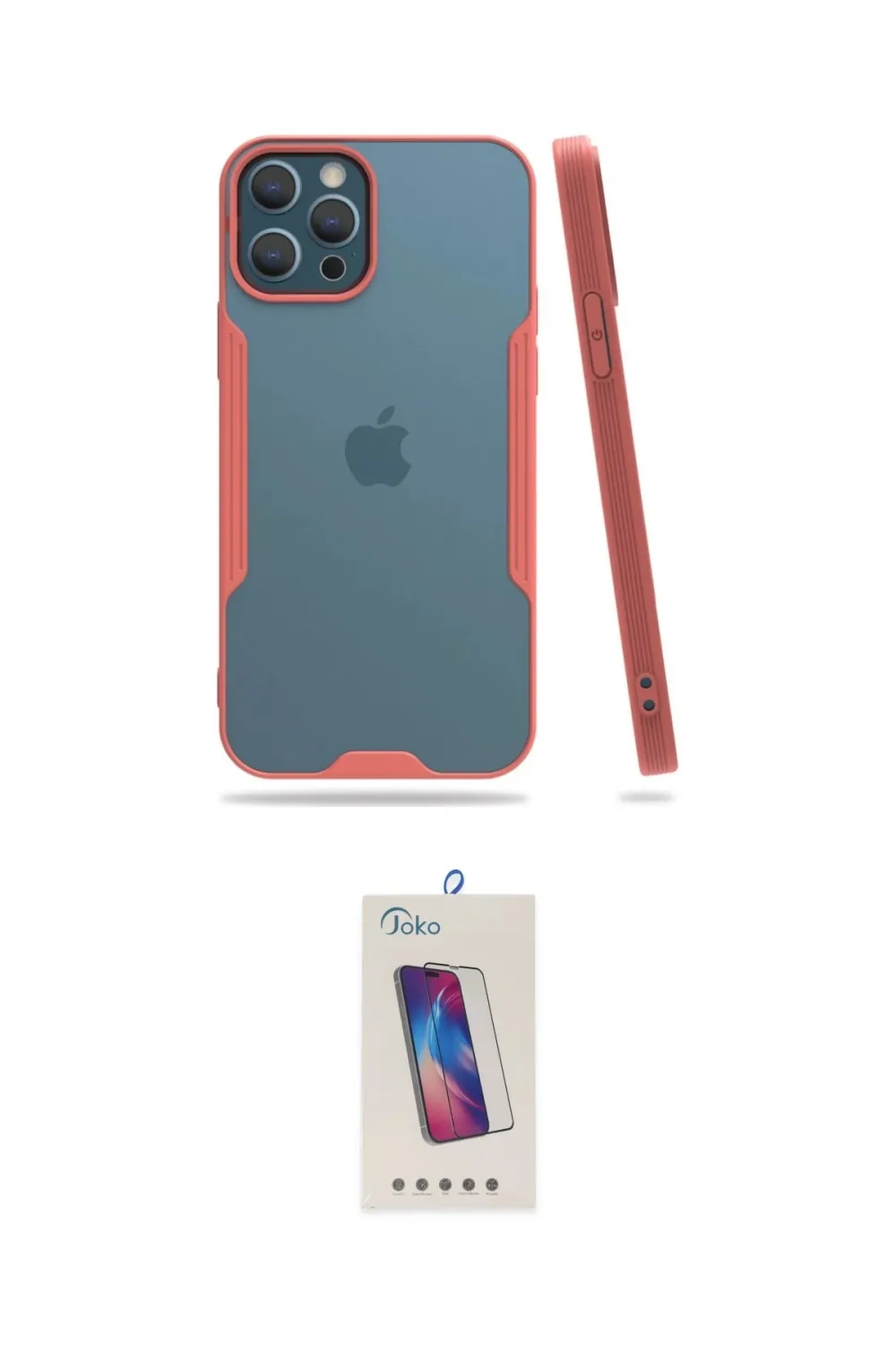 ieg™ iPhone 12 Pro Max Kılıf Atlas Asil Serisi - Siyah Joko 5D Cam