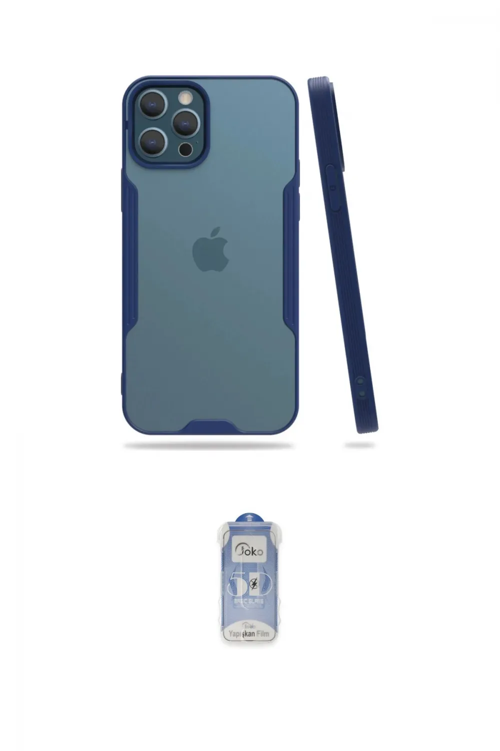 ieg™ iPhone 12 Pro Max Kılıf Atlas Asil Serisi - Siyah Joko Magic 5D Cam